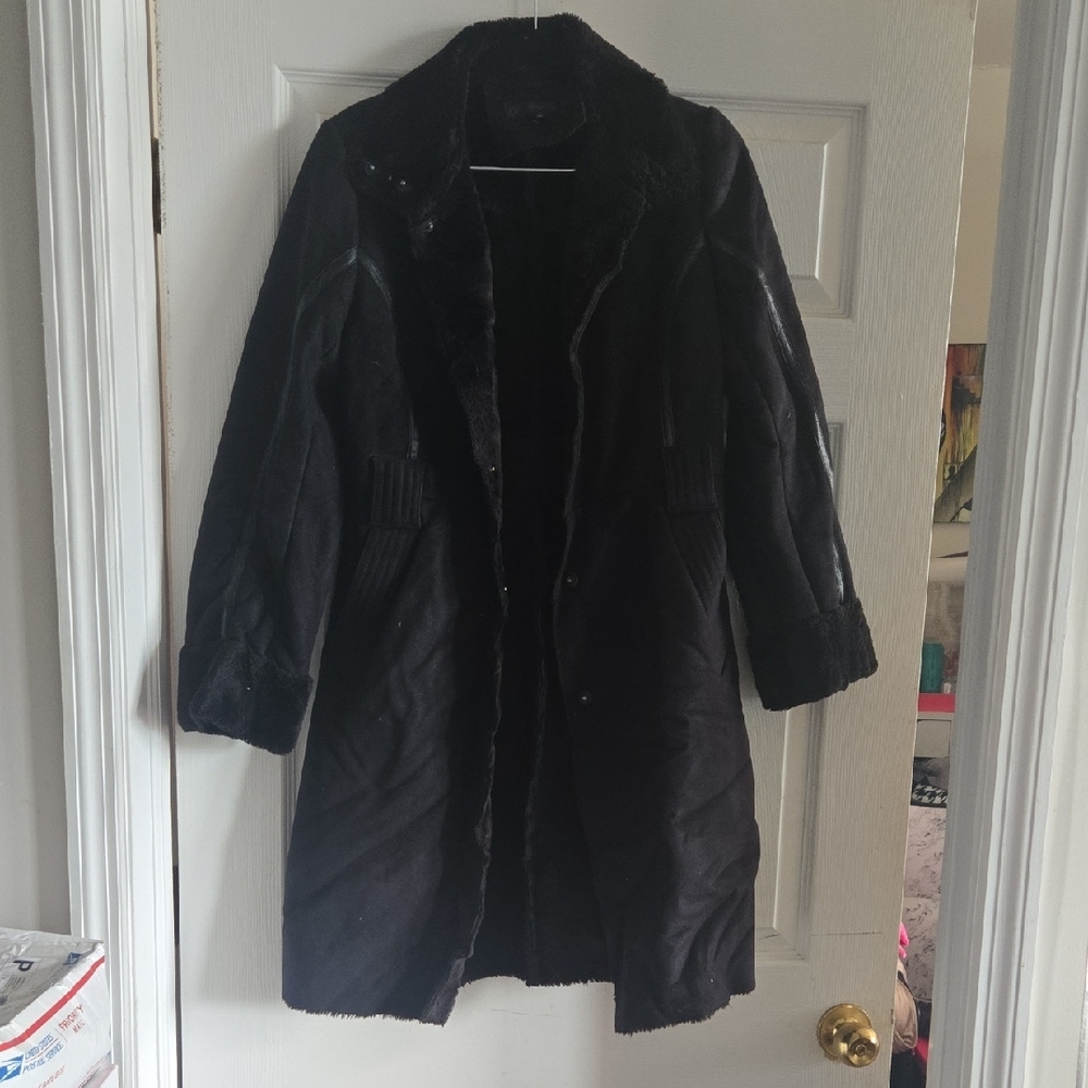 Via Spiga Black Teddy Jacket Sleek and Structured
